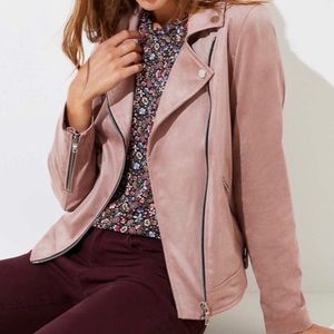 Loft faux suede moto jacket